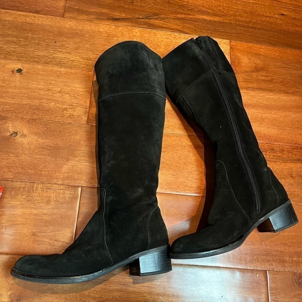 La Canadienne Black suede lined riding boots size 6.5